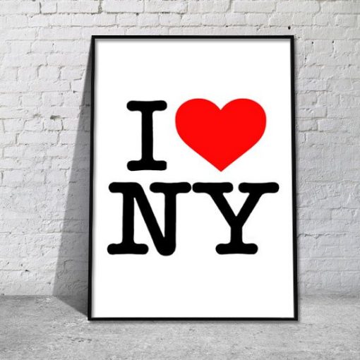 napis i plakat I love NY