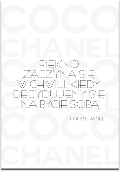 Coco Chanel - cytat w postaci plakatu na ścianę