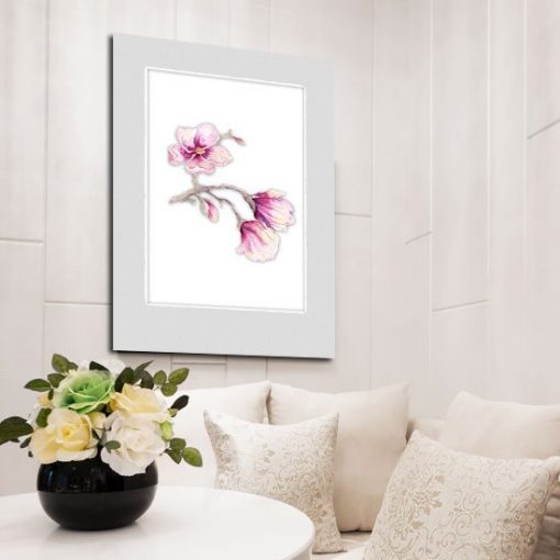 różowa magnolia - plakat w ramie