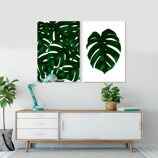 tropikalne liście na plakacie
