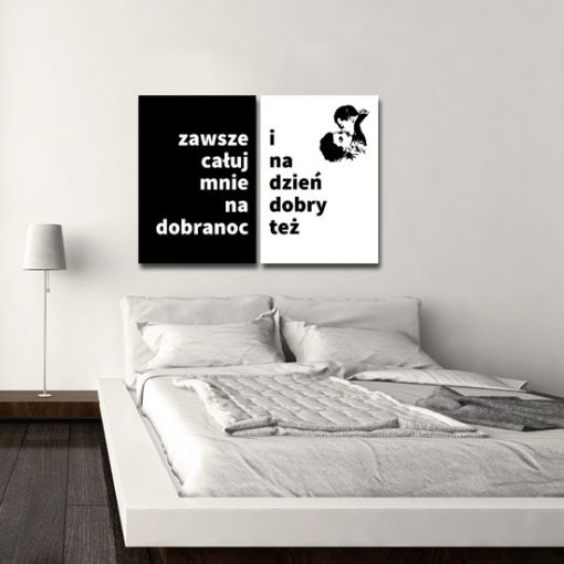 biało-czarny plakat do sypialni