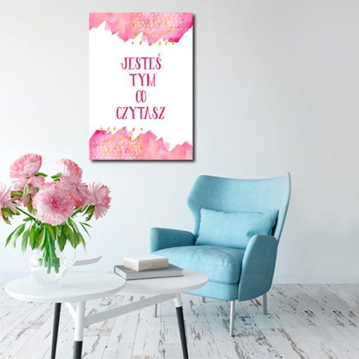 plakat różowy do salonu