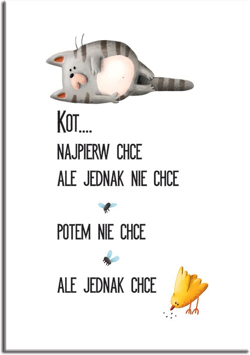polski napis i kot jako plakat