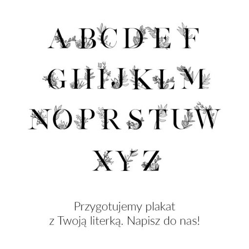 złota dekoracja alfabet