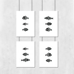 zestaw plakató z rybami