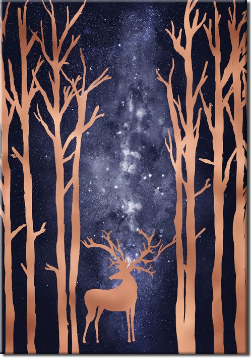 plakat noc gwiazdy jeleń
