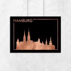 miedziany plakat z Hamburgiem