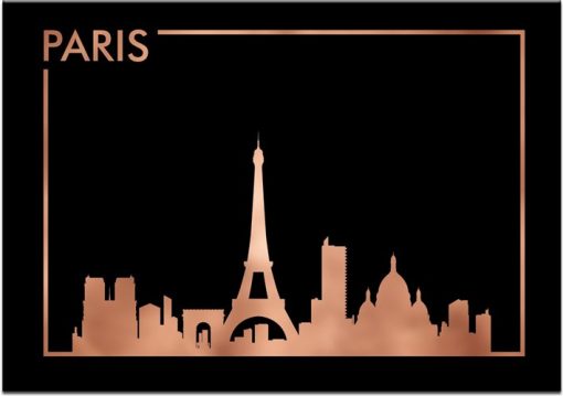 Paryż na plakacie z czarnym tłem