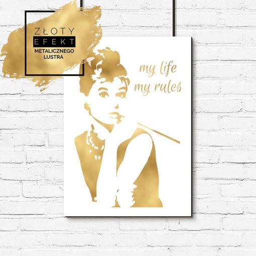 Złoty plakat z Audrey Hepburn
