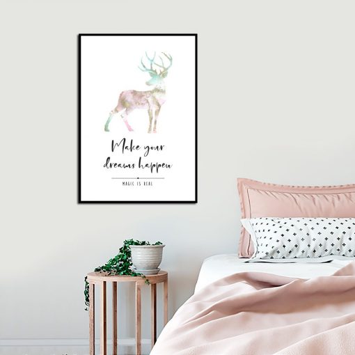 Plakat z kolorowym jeleniem do sypialni