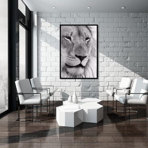 Plakat z lwem do dekoracji salonu