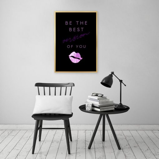 Plakat czarno-fioletowy do salonu