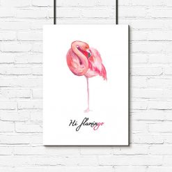 Plakat z motywem flaminga