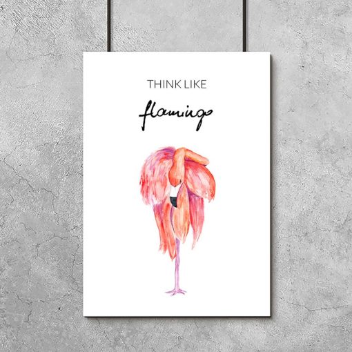 Plakat z flamingiem