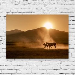 Obraz konie i pustynia