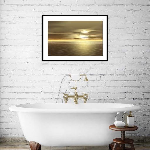 plakat piękny wschód słońca w łazience
