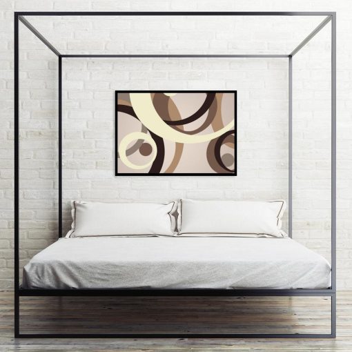 plakat abstrakcja w sypialni