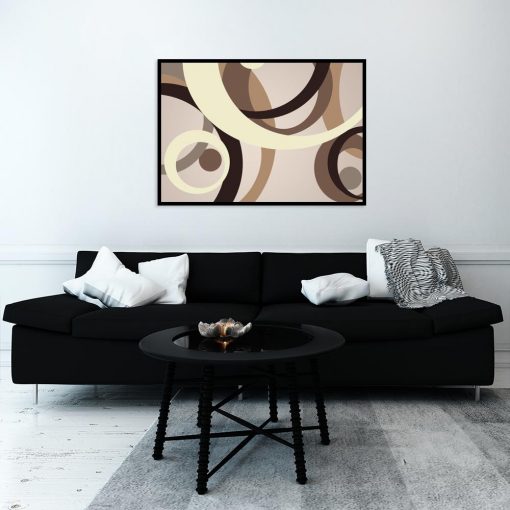 plakat z abstrakcyjnym wzorem nad kanapę