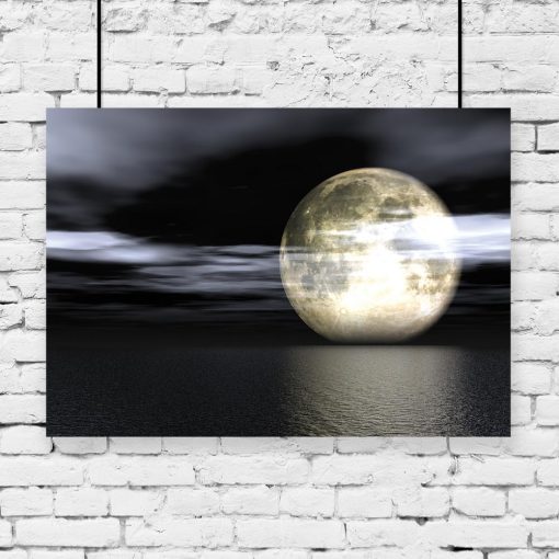 plakat z pełnią księżyca