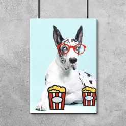 pies w okularach plakat