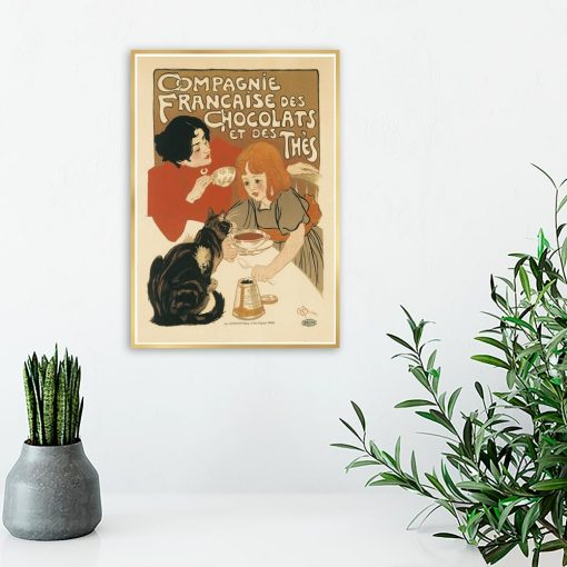 plakat retro rodzina z kotem