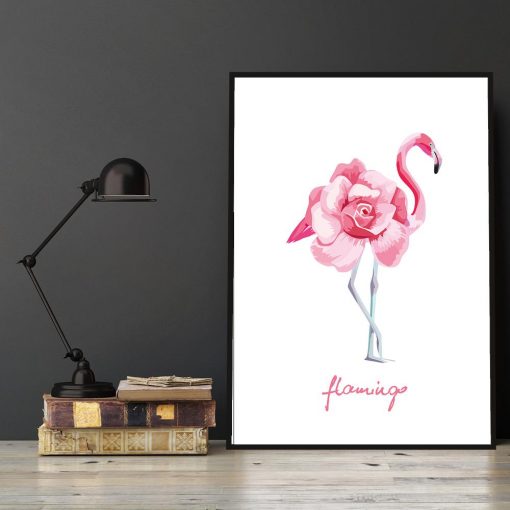plakat flaming kwiat flamingo