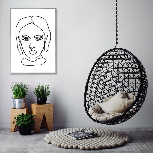 minimalistyczny plakat twarzy kobiety