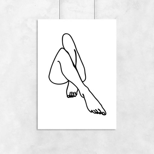 minimalistyczny plakat kobiecych nóg