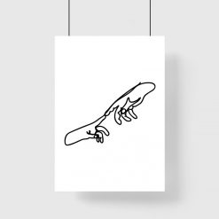 minimalistyczny plakat stykające się dłonie