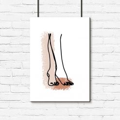 minimalistyczny bezowy plakat szkic nóg