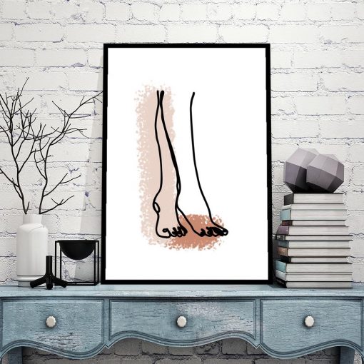 plakat z rysunkiem nóg kobiety