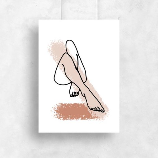 plakat minimalistyczny szkic kobiecych nóg