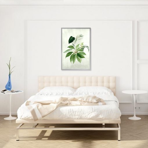 plakat z liśćmi do sypialni