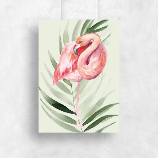 tropikalny motyw flaminga na plakacie