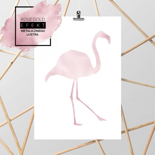 Plakat tropikalny z flamingiem