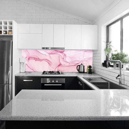 fototapeta kuchenna z różowym wzorem