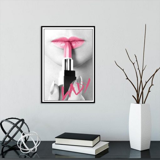 plakat różowa szminka