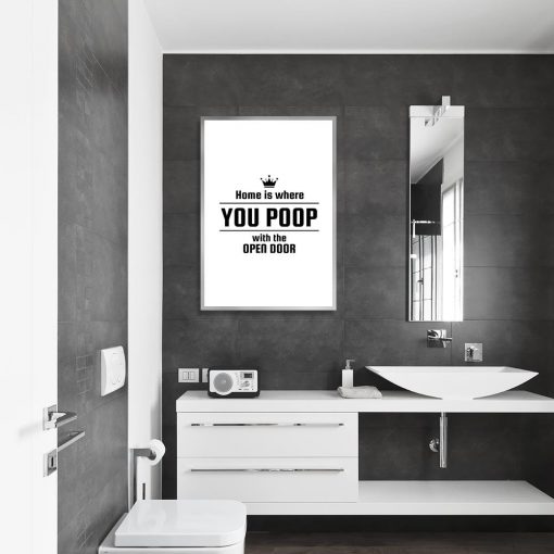 plakat napis do łazienki