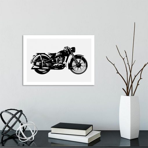 plakat z motywem motocyklu do salonu