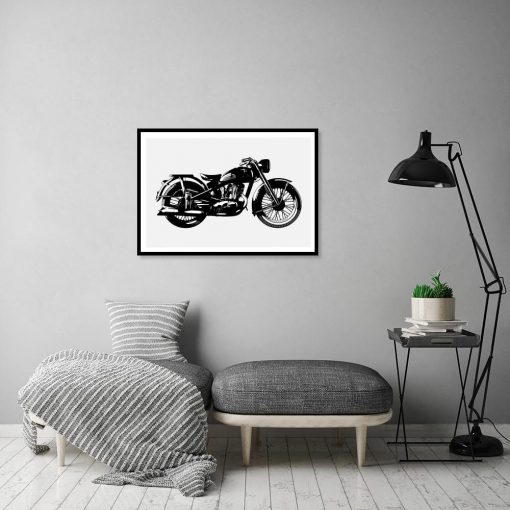 plakat z motocyklem na ścianę