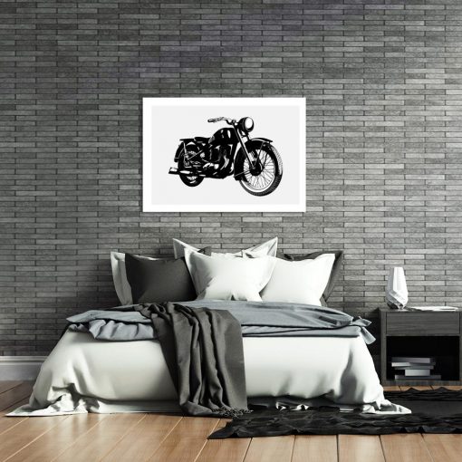 plakat z motocyklem do sypialni