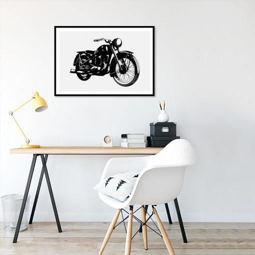 plakat z motocyklem na ścianę