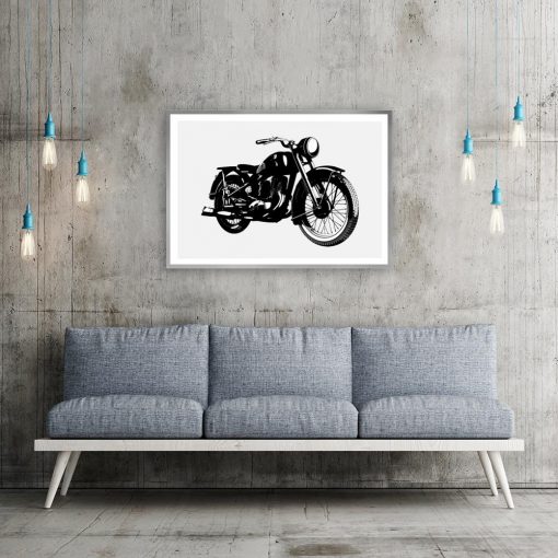 plakat z motocyklem do salonu