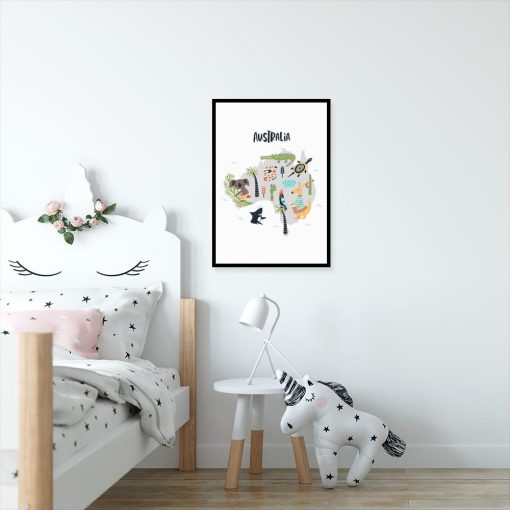 plakat z motywem zwierząt do pokoju dziecka