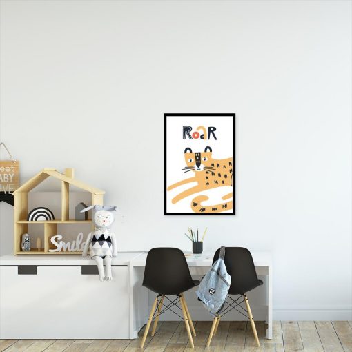 plakat tygrysa na białym tle do pokoju dziecka