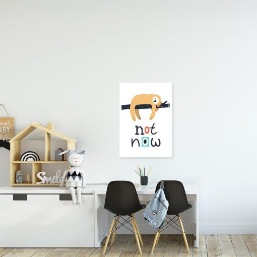 plakat z leniwcem na gałęzi do pokoju dziecka