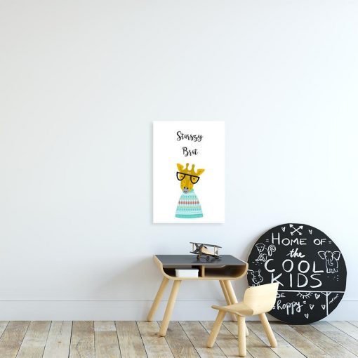 plakat z żyrafą i napisem do pokoju dziecka
