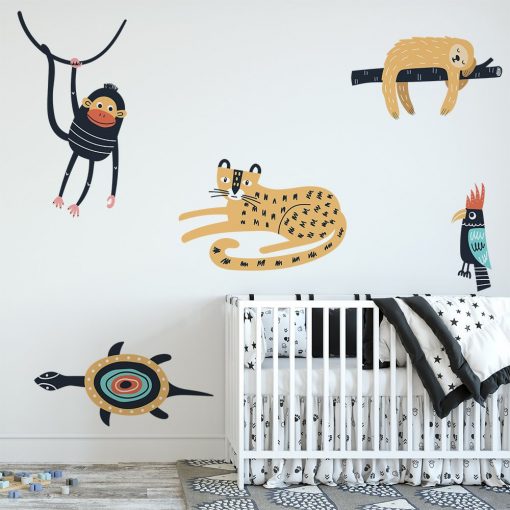 naklejka z motywem zwierząt na ścianę pokoju dziecka