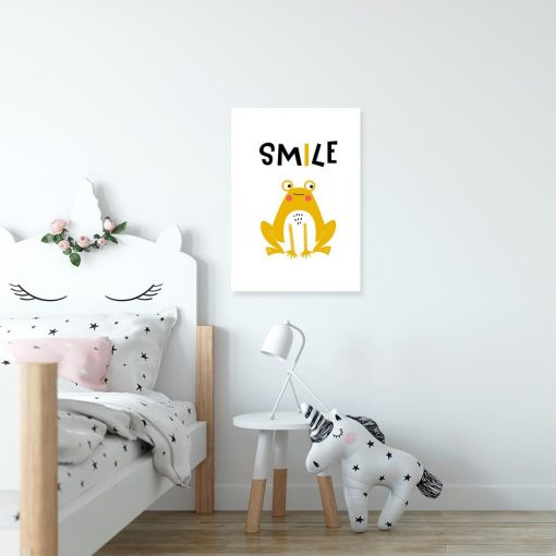 plakat z napisem Smile do pokoju dziecka