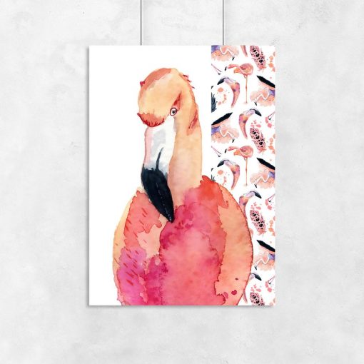 plakat z flamingiem